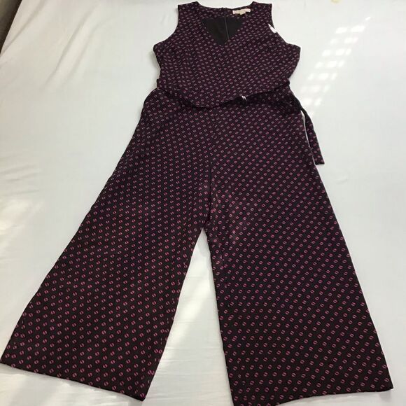MICHAEL Michael Kors Polka Dot Crop Jumpsuit Sz 12 - Picture 2 of 15